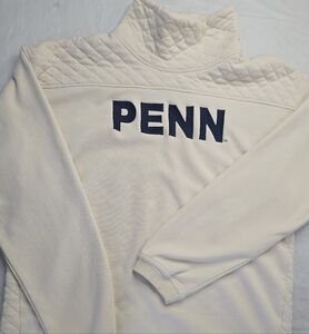 Leauge 91 Penn State Sweatshirt Ivory Quilted Long Sleeve Mock Neck Women's M
